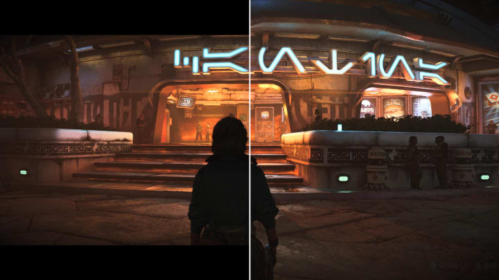 Star Wars Outlaws aspect ratio comparison: 21:9 vs Fill screen (16:9)