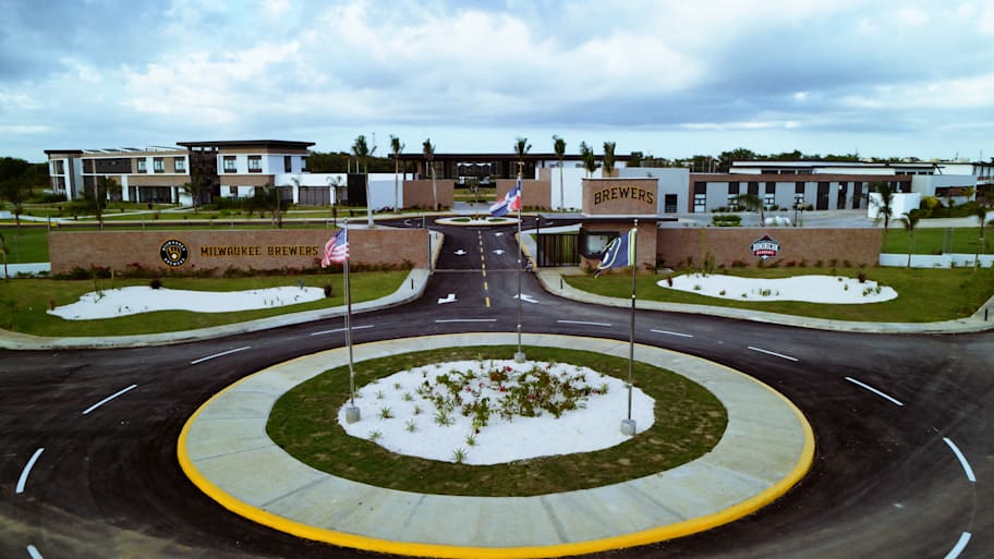 The front of the Milwaukee Brewers’ new Dominican facility.