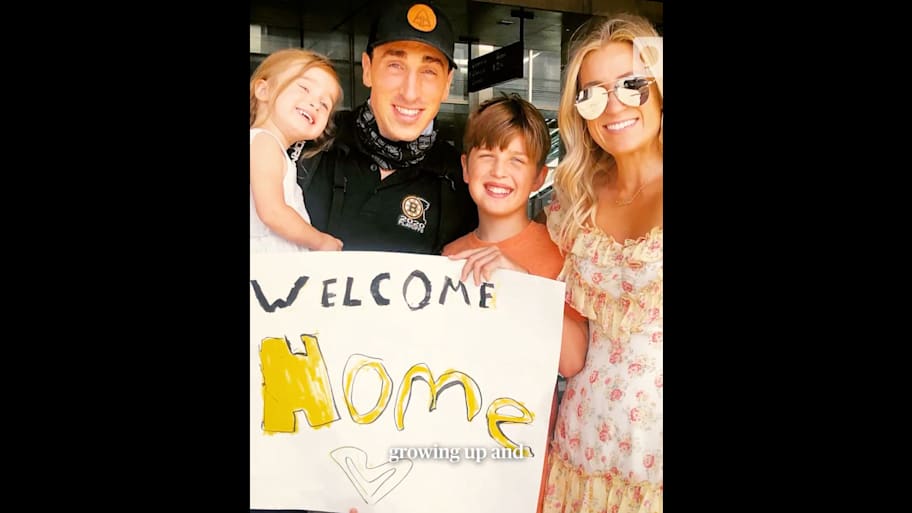 Brad Marchand and his family. | @PlayersTribune / X
