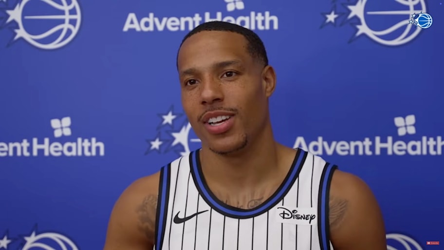 Desmond Bane speaks with reporters after being traded to the Orlando Magic. | Orlando Magic / YouTube