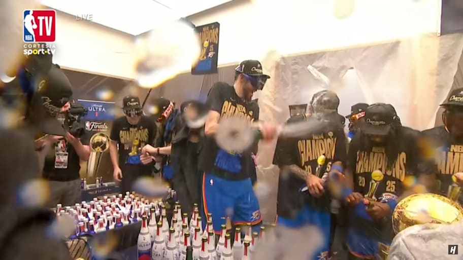 The Oklahoma City Thunder celebrate after winning the 2025 NBA Finals. | House of Highlights / YouTube