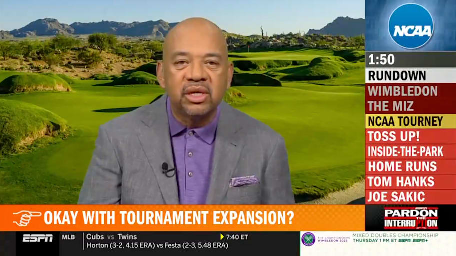 Michael Wilbon called out the NCAA for what he sees as a cash-grab in potentially expanding March Madness. | @AwfulAnnouncing / X