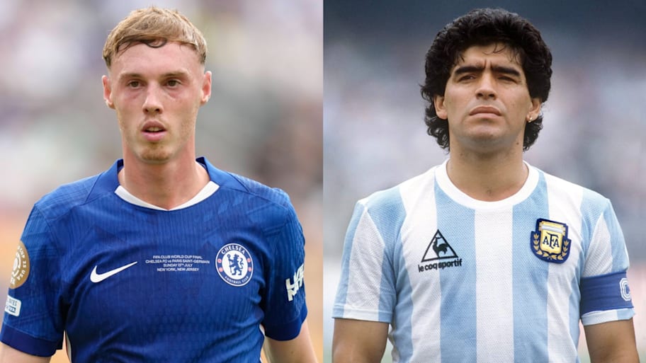 Cole Palmer and Diego Maradona are modern and all-time greats respectively. | IMAGO/NurPhoto/Colorsport