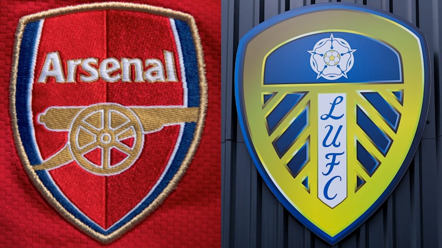 Arsenal host Leeds United in Premier League action. | Visionhaus/Getty Images, Robby Jay Barratt - AMA/Getty Images