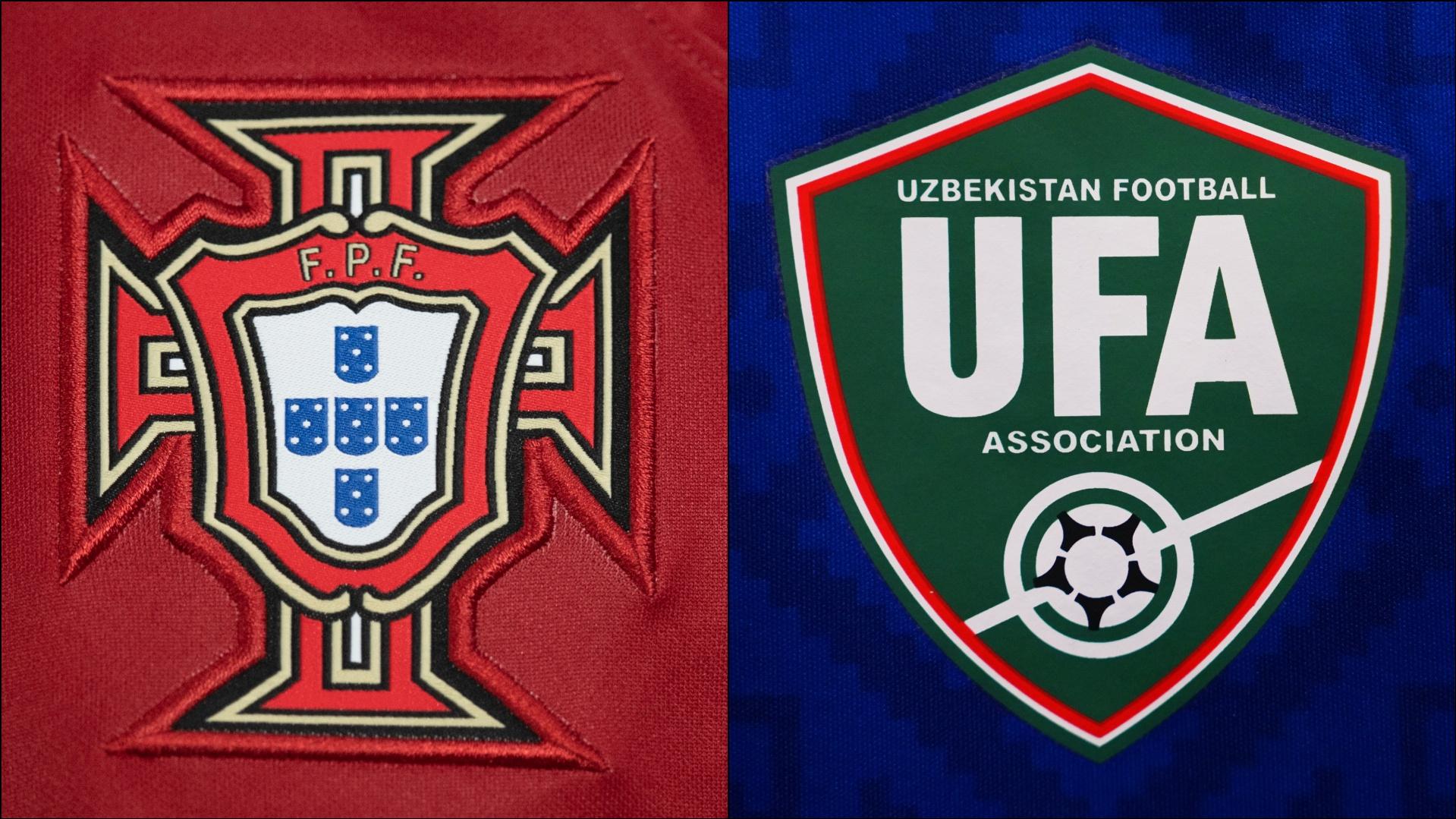 Portugal and Uzbekistan badges