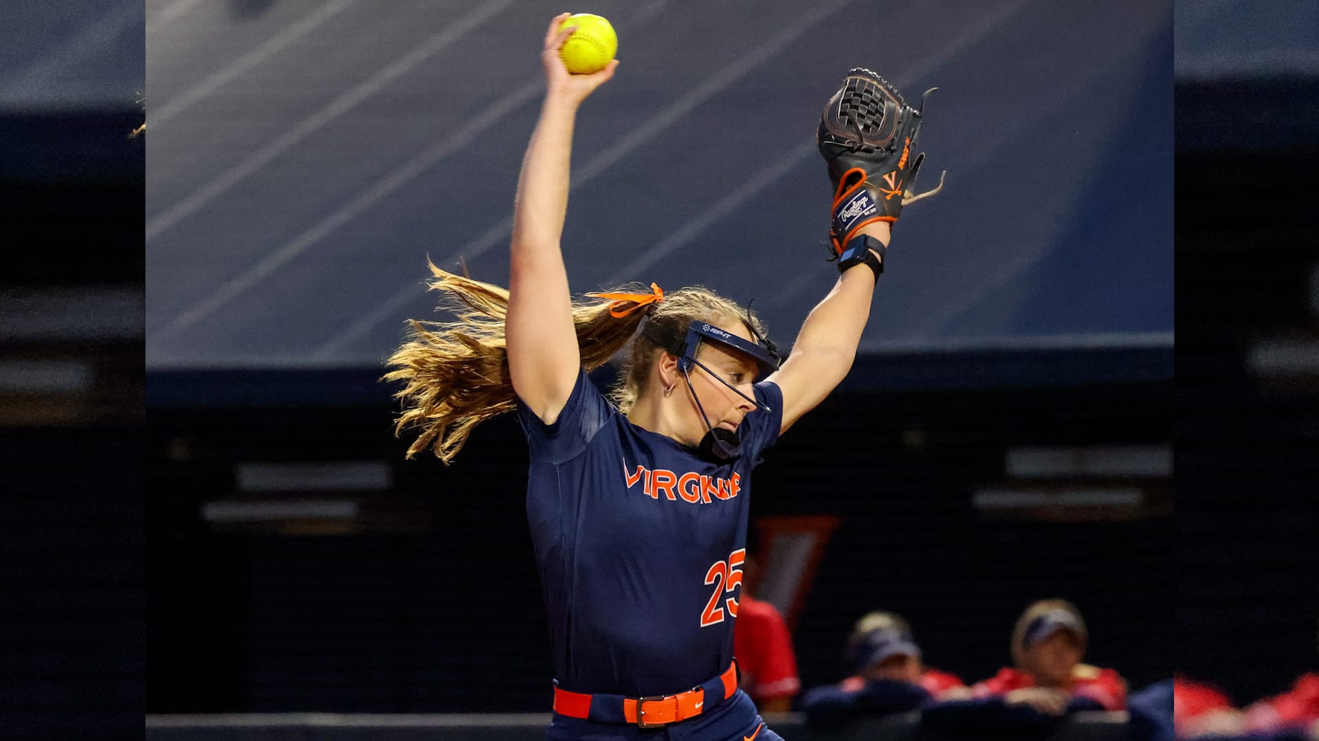 Mikayla Houge delivers a pitch during the Virginia softball game against Liberty at Palmer Park.