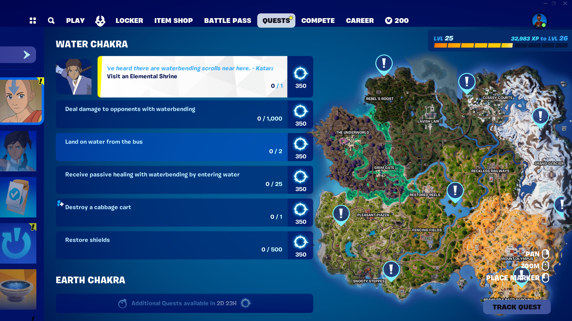Fortnite x Avatar quests