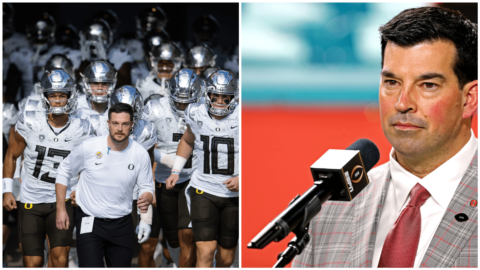 Oregon football coach Dan Lanning, Ohio State coach Ryan Day