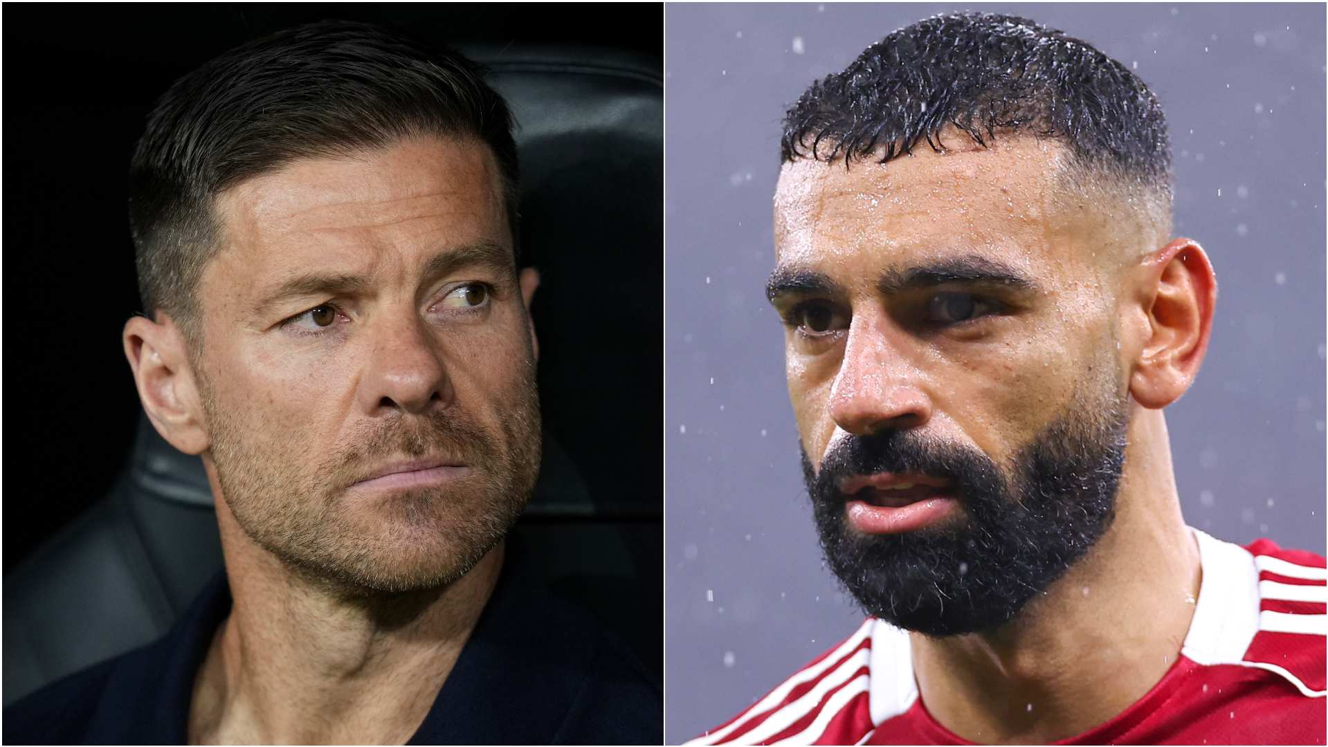 Xabi Alonso (ซ้าย) และ Mohamed Salah