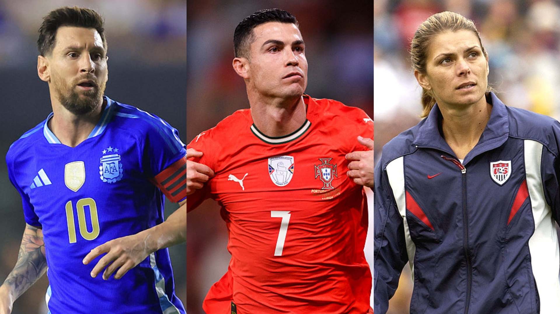 Lionel Messi, Cristiano Ronaldo, Mia Hamm