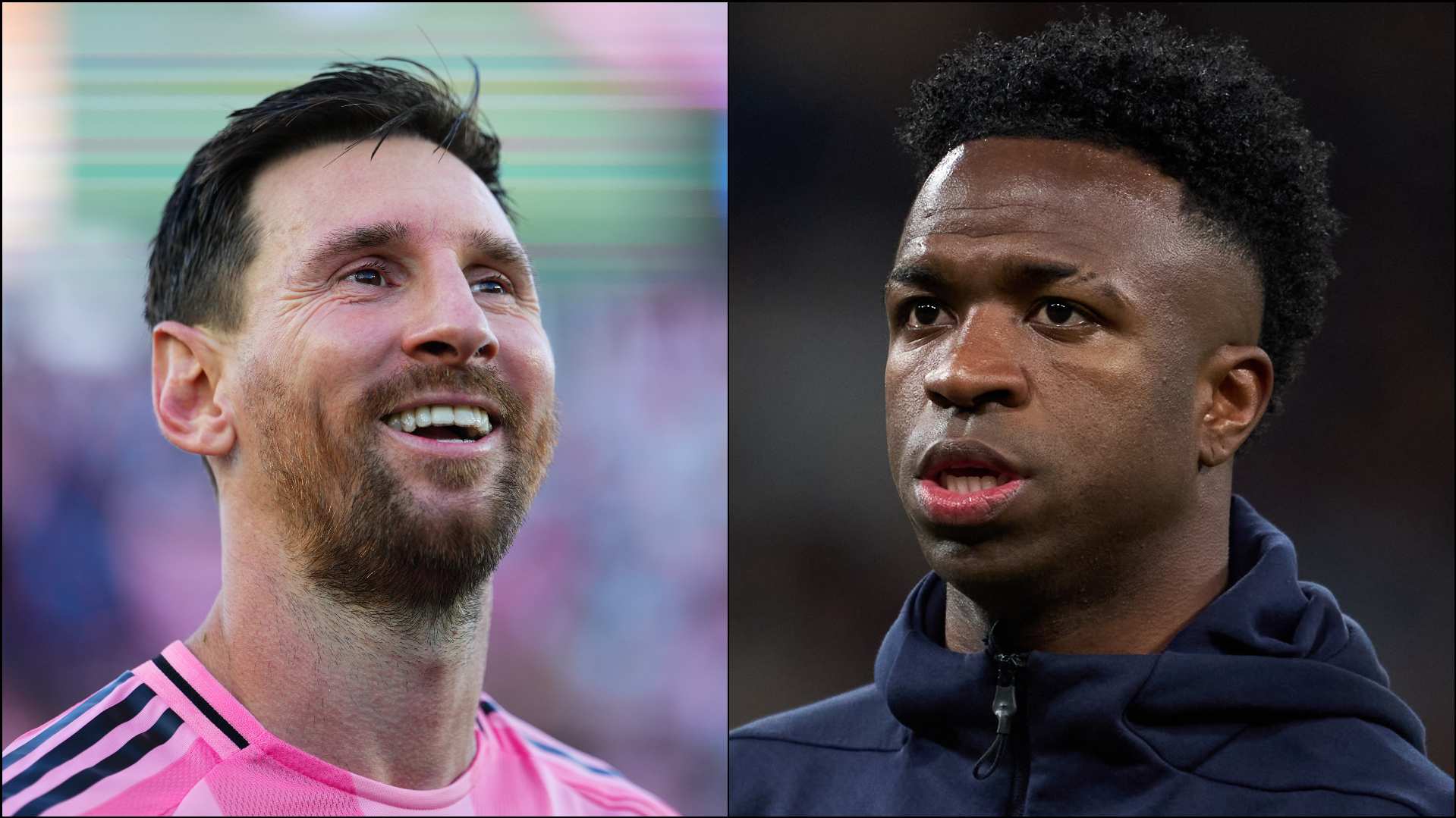 ลิโอเนล เมสซี่ (ซ้าย) และวินิซิอุส จูเนียร์