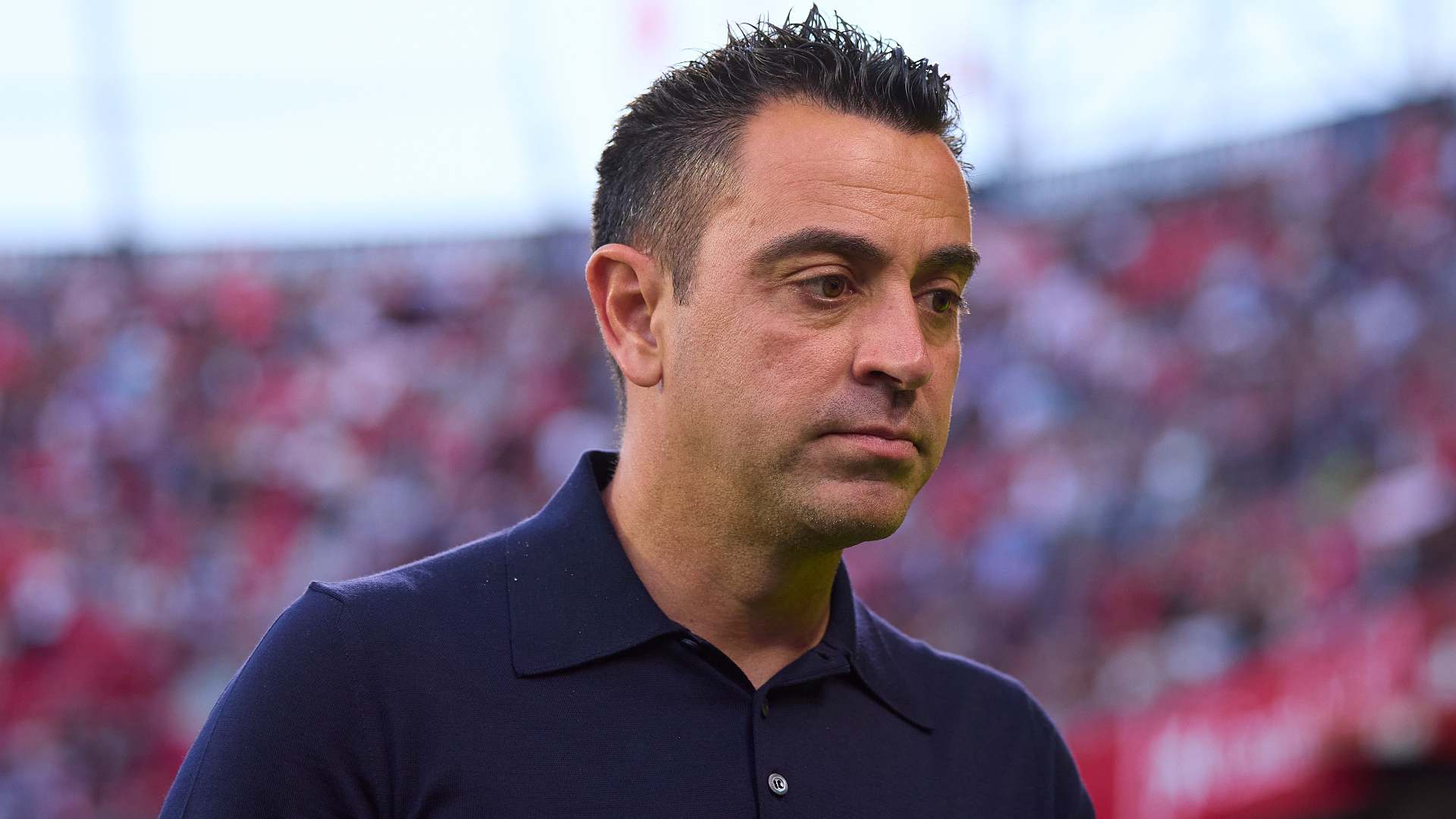 Xavi Hernández looking grave.