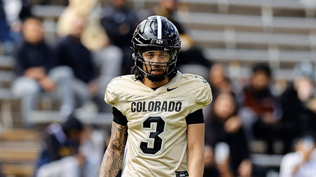 Apr 19, 2025; Boulder, CO, USA; Colorado Buffaloes quarterback Kaidon Salter (3) during the spring game at Folsom Field. Mand