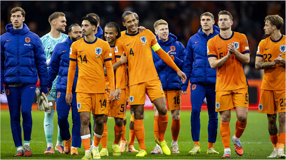 Virgil van Dijk with his Netherlands teammates