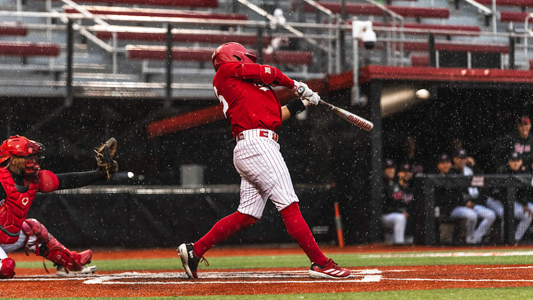 Nebraska infielder Devin Nunez swings at a pitch against Louisiana on Feb. 22, 2025. Nebraska infielder Devin Nunez swings at a pitch against Louisiana on Feb. 22, 2025.