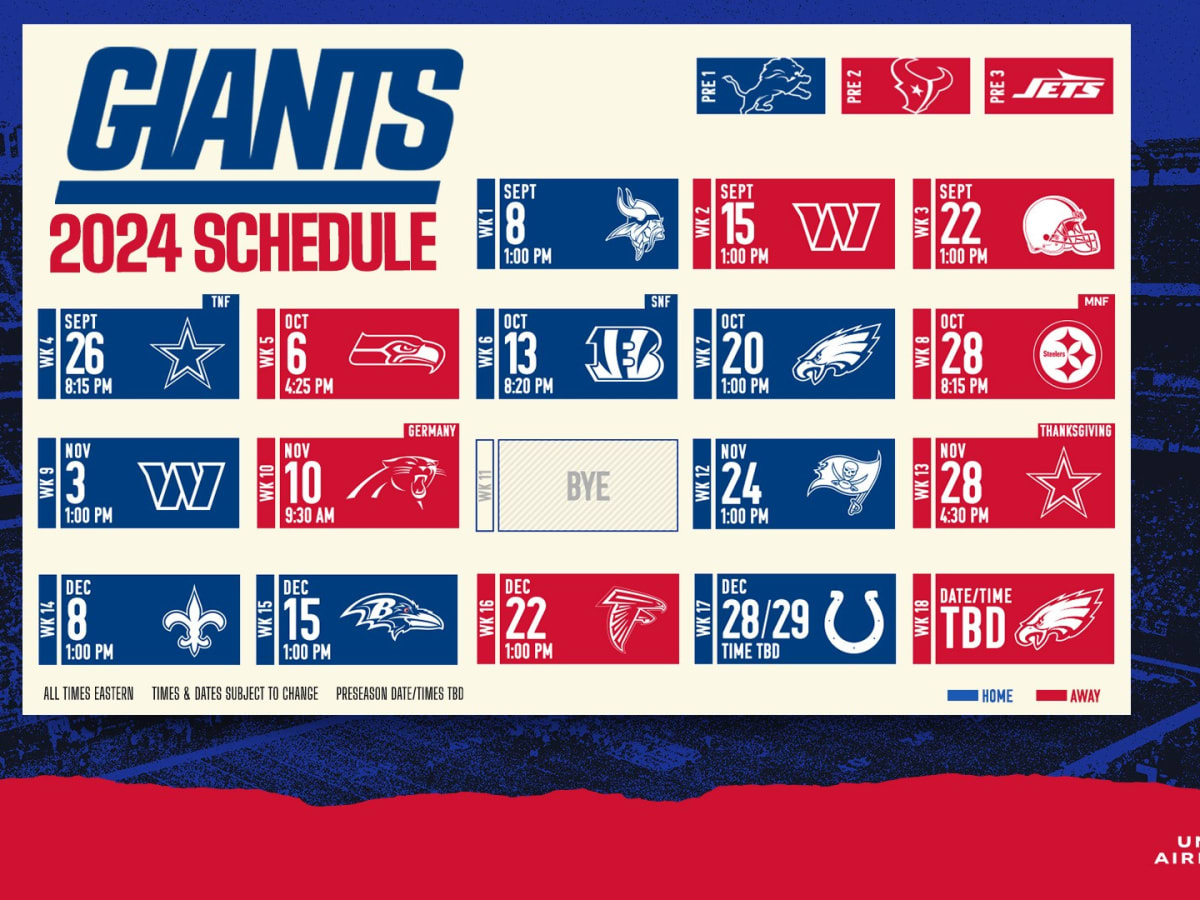 New york giants schedule discount