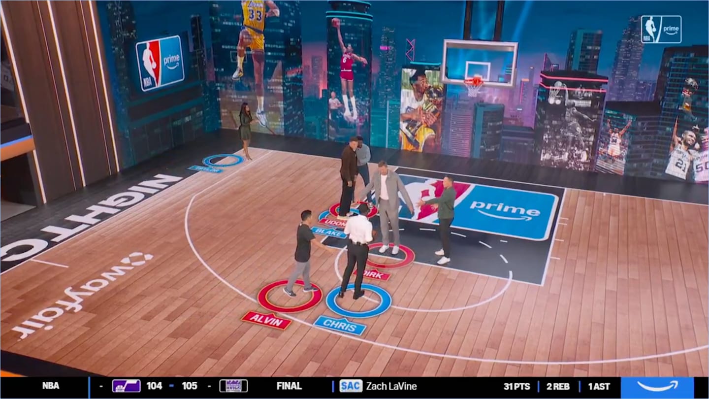 Amazon Debuts Splashy LED Court to Great Effect in First Night of NBA Coverage