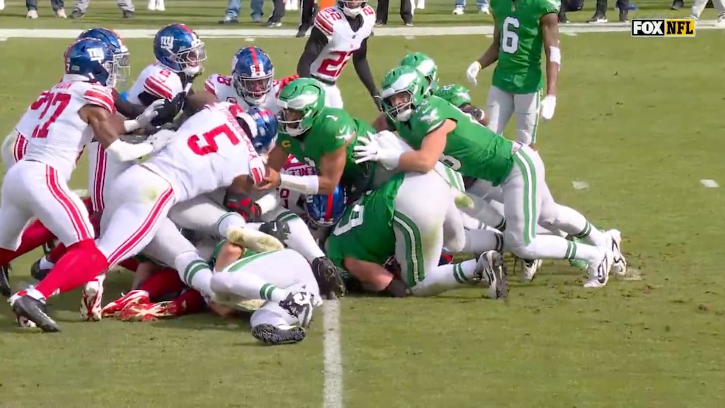 NFL Fans Furious After Eagles Get Bailed Out by Refs on Tush Push Fumble vs. Giants