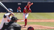 Nebraska pitcher Carson Jasa delivers against Pepperdine at Eddy D. Field Stadium in Malibu, Calif., on March 18, 2025.