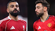 Mohamed Salah (left) and Bruno Fernandes headline the gossip.