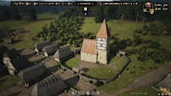 Manor Lords screenshot of a small town.
