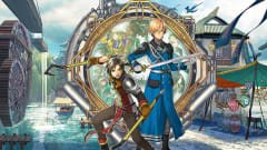 Nowa and Seign from Eiyuden Chronicle Hundred Heroes, standing in front of a Rune Lens