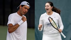 Chris Rodesch of Virginia men's tennis and Elaine Chervinsky of Virginia women's tennis.