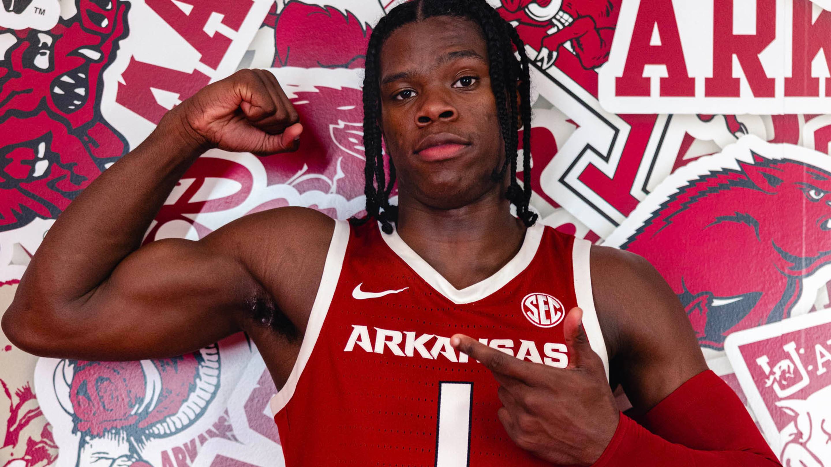 Arkansas Razorbacks signee Jordan Smith, Jr., during his recruiting visit to campus.