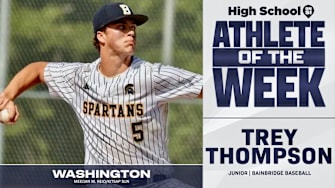 Bainbridge baseball player Trey Thompson voted SBLive WA athlete of week for May 26--May 31.
