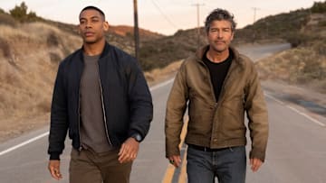 Aaron Pierre and Kyle Chandler in Lanterns. Image Courtesy of John P. Johnson/HBO