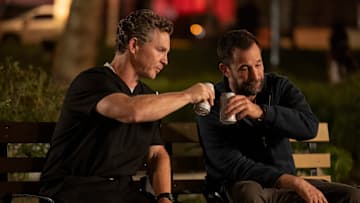 Noah Wyle and Shawn Hatosy in The Pitt on Max. Our heroes gather to cheers those they saved and those they couldn’t