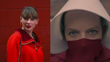 Taylor Swift, courtesy of Aaron M. Sprecher/GettyImages
Elisabeth Moss in The Handamaid's Tale, courtesy of Hulu