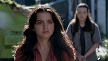 Isabela Merced (Dina) and Bella Ramsey (Ellie) in The Last of Us season 2