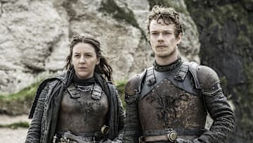 Yara Greyjoy (Gemma Whelan) and Theon Greyjoy (Alfie Allen) in Game of Thrones season 6. Photograph by Helen Sloan/courtesy of HBO.