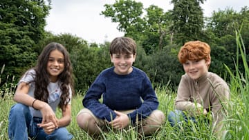The three young stars playing Harry Potter's golden trio