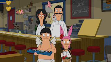 BOB'S BURGERS: Louise convinces her parents to cash in on the lucrative Valentine's Day dinner business, even though it means putting Bob and Linda's own Valentine's Day plans on hold. Meanwhile, Tina attends Tammy's Anti-Valentine's Day party in the "Romancing the Beef" ValentineÕs Day-themed episode of BOBÕS BURGERS airing Sunday, Feb. 14 (9:00-9:30 PM ET/PT) on FOX. BOBÕS BURGERS © 2021 by Twentieth Century Fox Film Corporation.
