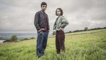 A Good Girl's Guide to Murder. Zain Iqbal as Ravi Singh and Emma Myers as Pip Fitz-Amobi in A Good Girl's Guide to Murder. Cr. Courtesy of Sally Mais/Netflix © 2024