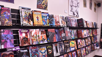 An array of comic books await customers at The Bugle, as seen Nov. 26, 2024, in Sheboygan, Wis. 