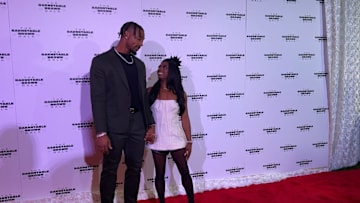 Olympics star Simone Biles and her NFL husband Jonathan Owens on the red carpet of the Barnstable Brown Derby Eve Gala