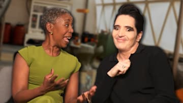Noma Dumezweni (Mensah) and David Dastmalchian (Gurathin) from Apple TV+'s new sci-fi series Murderbot