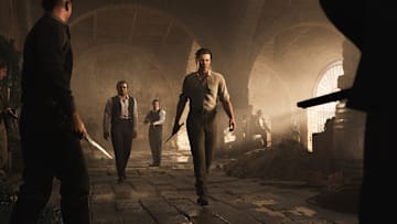 Mafia The Old Country's main character approaches enemies with a knife