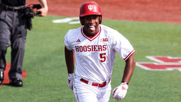Indiana outfielder Devin Taylor celebrates a home run.