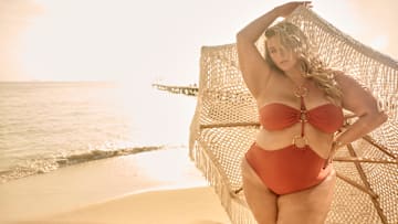 Hunter McGrady was photographed by Yu Tsai in Mexico. Swimsuit by BFYNE.