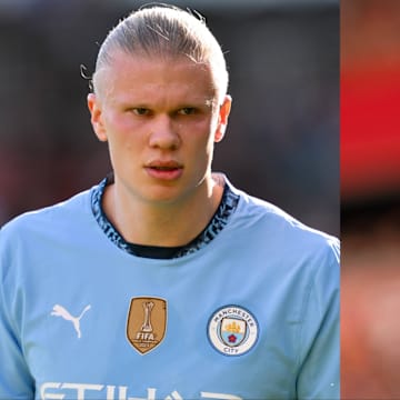 Erling Haaland (left) won last season's award while Mohamed Salah (right) leads the charge this year. 