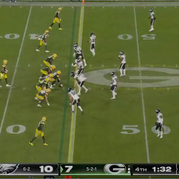 The Eagles defense came up with a huge stop against the Packers on Monday night.