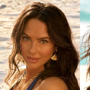 Christen Harper was photographed by Yu Tsai in Jamaica. Olivia Culpo was photographed by Ben Watts in Hollywood, Fla.
