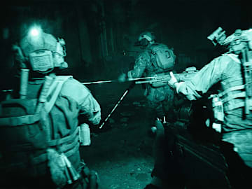Battlefield 6 screenshot showing soldiers during a night operation.