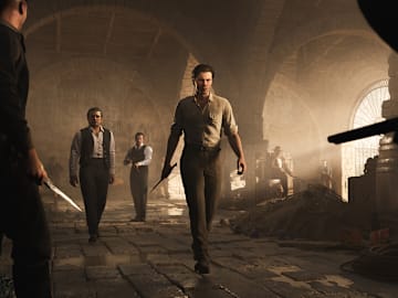 Mafia The Old Country's main character approaches enemies with a knife