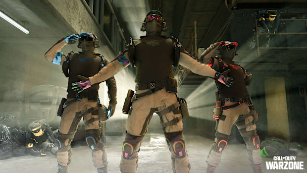 Three players standing together in Call of Duty Black Ops 6 Season 4 Reloaded.