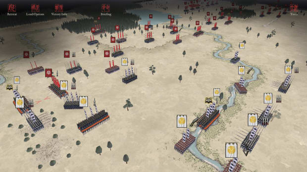 Sengoku Jidai screenshot showing a battle.